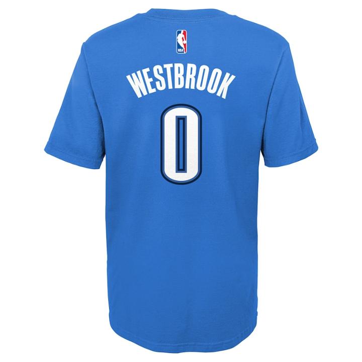 Boys 8-20 Oklahoma City Thunder Russell Westbrook Player Name & Number Replica Tee, Size: M 10-12, Blue Other