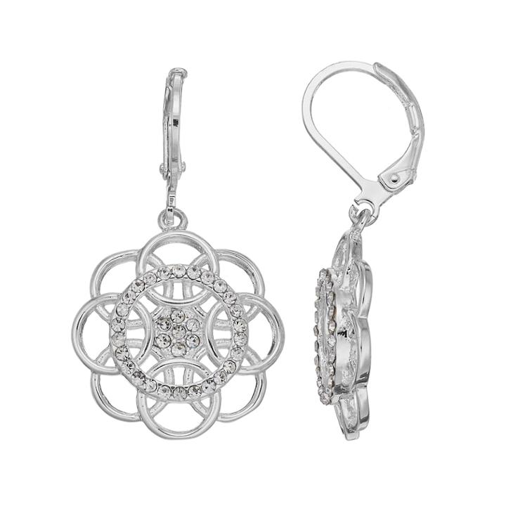 Lc Lauren Conrad Filigree Flower Nickel Free Drop Earrings, Women's, Silver