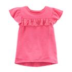 Girls 4-8 Carter's Ruffle High-low Tee, Size: 7, Pink