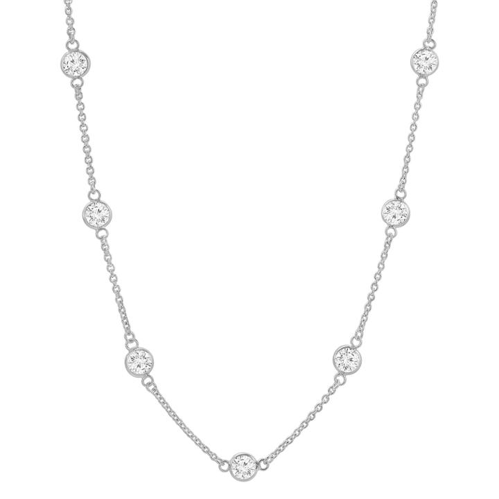 Primrose Sterling Silver Cubic Zirconia Station Necklace, Women's, Size: 18, White