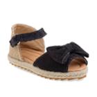 Laura Ashley Bow Toddler Girls' Espadrille Sandals, Size: 10 T, Black