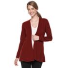 Petite Napa Valley Open-front Swing Cardigan, Women's, Size: L Petite, Gold