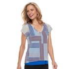 Women's Dana Buchman Print Layered Hem Top, Size: Large, Red