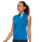 Women's Fila Sport&reg; Contrast Sleeveless Golf Polo, Size: Medium, Light Blue