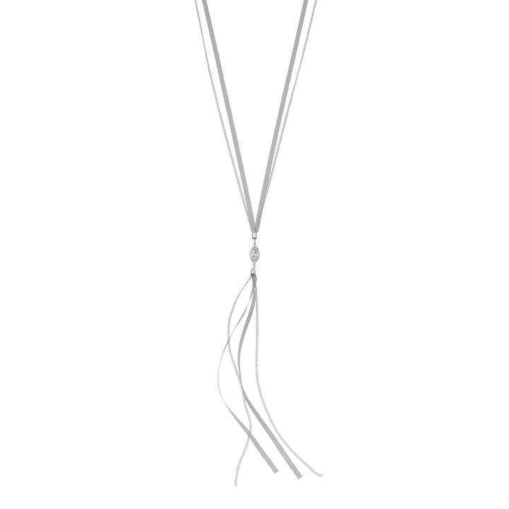 Lc Lauren Conrad Cubic Zirconia Tassel Y Necklace, Women's, Grey