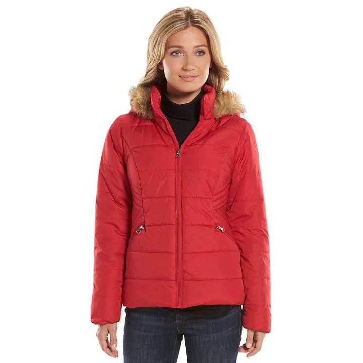 Women's Krush Hooded Puffer Jacket, Size: Xl, Red