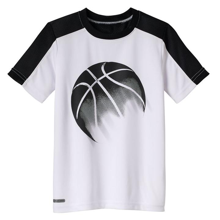 Boys 4-10 Jumping Beans&reg; Play Cool Sporty Graphic & Mesh Tee, Boy's, Size: 7, White