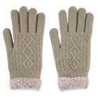 Sonoma Goods For Life&trade; Women's Solid Cozy Lined Cable-knit Gloves, Grey
