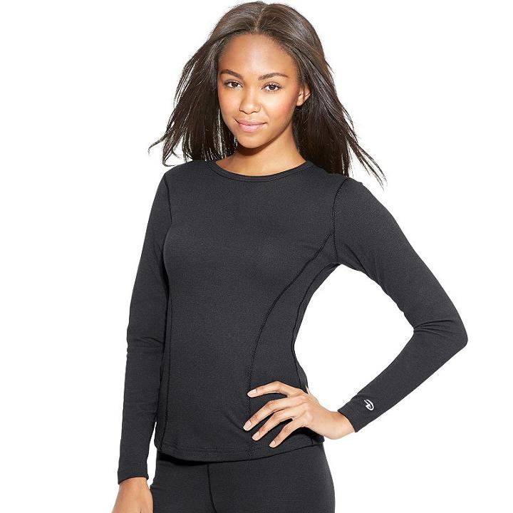 Women's Champion Expedition Crewneck Base Layer Top, Size: Large, Black