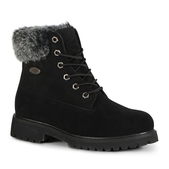 Lugz Convoy Faux-fur Women's Ankle Boots, Size: 5.5 Med, Black