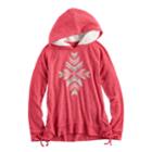 Girls 7-16 Mudd Side-seam Lace-up Sherpa Hoodie, Size: 7-8, Med Red
