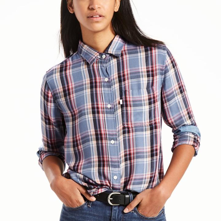 Women's Levi's Boyfriend Shirt, Size: Small, Blue