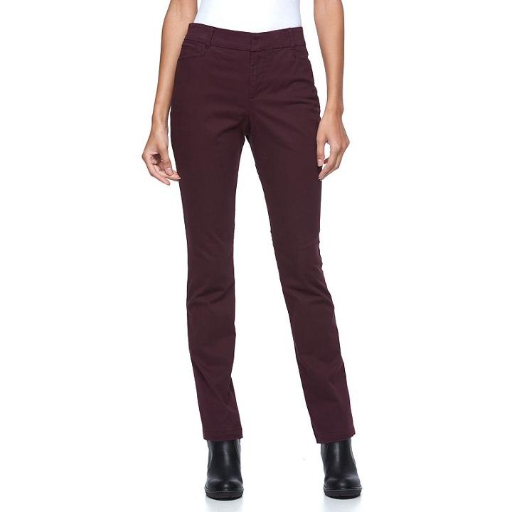 Women's Gloria Vanderbilt Charlene Comfort Waist Dress Pants, Size: 16 T/l, Drk Purple