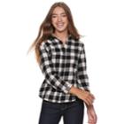 Juniors' So&reg; Button-front Shirt, Teens, Size: Large, Black