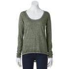 Juniors' Mudd&reg; Burnout High Low Tee, Girl's, Size: Large, Med Green