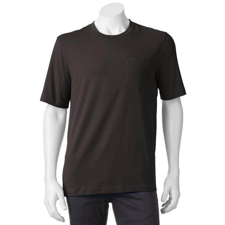 Men's Croft & Barrow&reg; Classic-fit Stretch Pocket Tee, Size: Medium, Grey