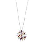 Adora Sterling Silver Gemstone Starburst Pendant, Women's, Size: 18, Multicolor