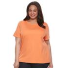 Plus Size Croft & Barrow&reg; Essential Crewneck Tee, Women's, Size: 2xl, Orange