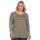 Plus Size Apt. 9&reg; Embellished Tunic, Women's, Size: 3xl, Dark Beige