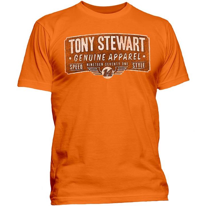 Men's Tony Stewart Genuine Tee, Size: Small, Orange