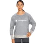 Women's Champion Fleece Boyfriend Crewneck, Size: Small, Med Grey