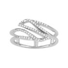 Sterling Silver 1/6 Carat T.w. Diamond Swirl Ring, Women's, White