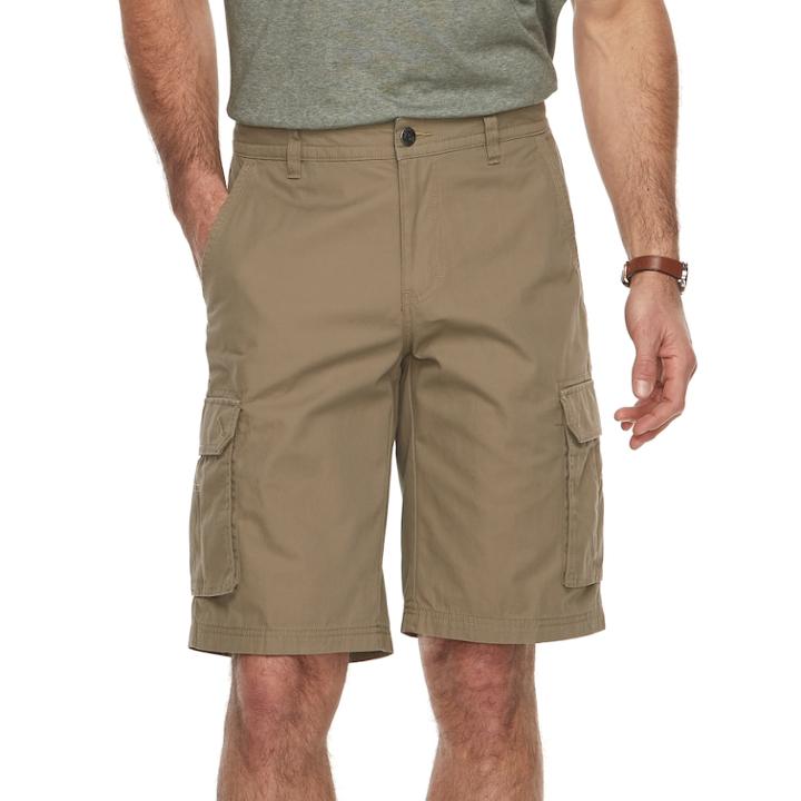 Men's Columbia Omni-shade Porter Butte Performance Cargo Shorts, Size: 30, Beig/green (beig/khaki)