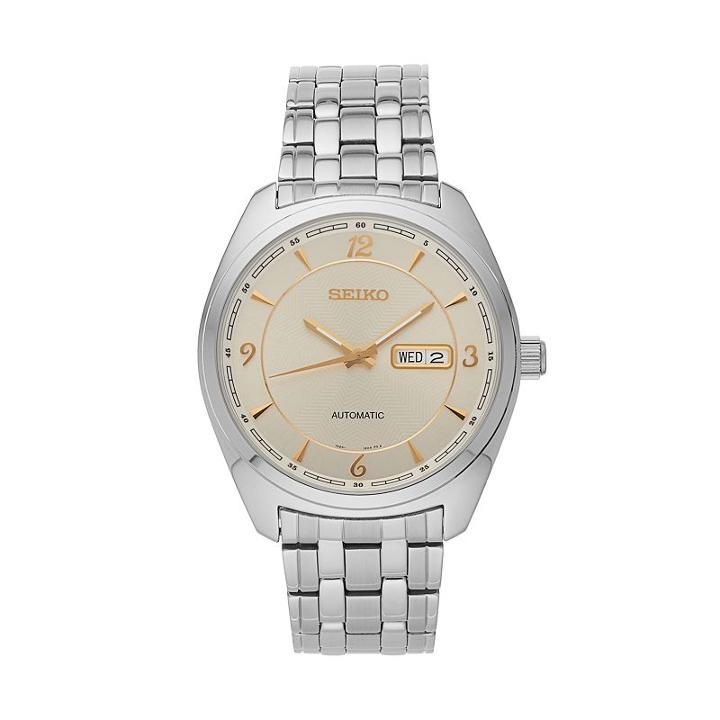 Seiko Men's Recraft Stainless Steel Automatic Watch, Silver