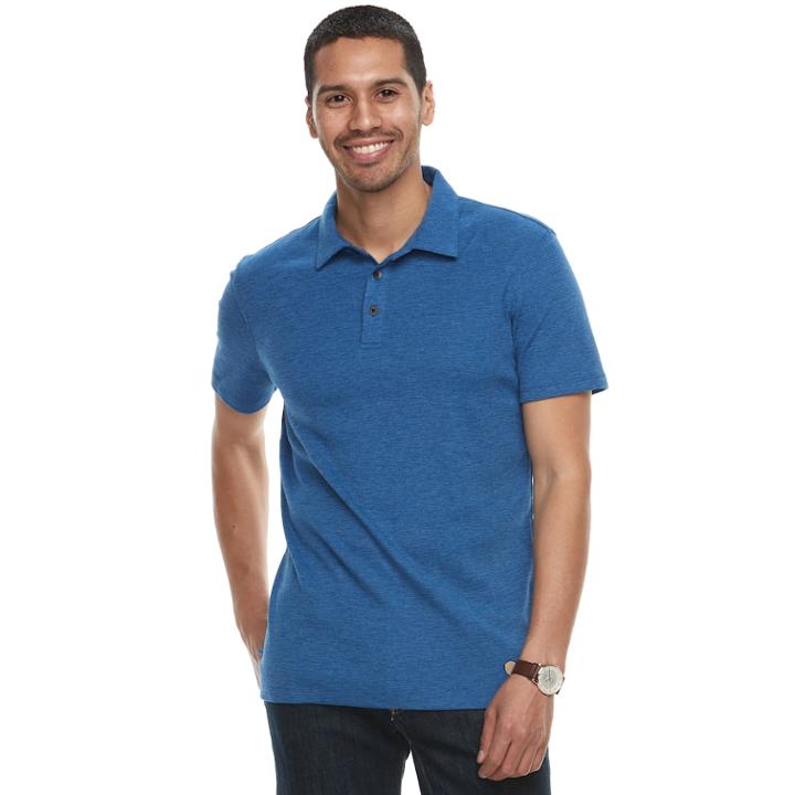 Men's Apt. 9® Slim-fit Slubbed Polo, Size: Xl, Dark Blue