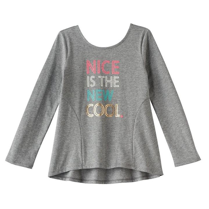 Girls 4-10 Jumping Beans&reg; Pieced Graphic High-low Tunic, Size: 4, Grey Other