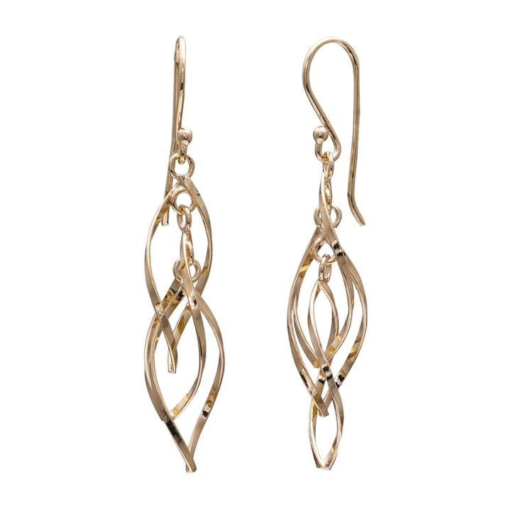 Primrose 14k Gold Over Silver Twisted Oval Drop Earrings, Women's