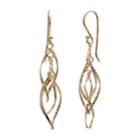 Primrose 14k Gold Over Silver Twisted Oval Drop Earrings, Women's