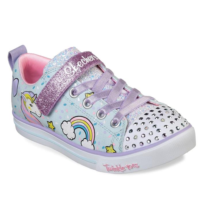 Skechers Twinkle Toes Shuffles Sparkle Lite Unicorn Girls' Light Up Shoes, Size: 12, Med Red