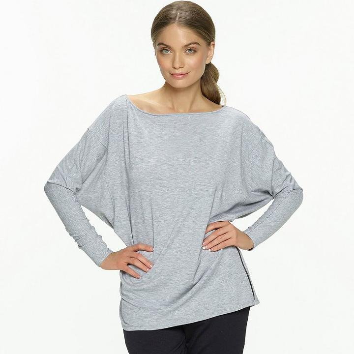 Women's Jezebel City French Terry Side Zip Poncho, Size: Small, Light Grey