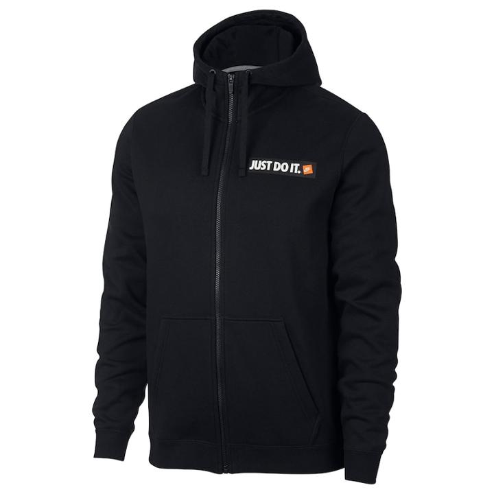 Men's Nike Fleece Full-zip Hoodie, Size: Xxl, Grey (charcoal)