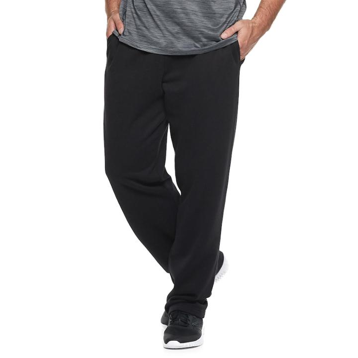 Big & Tall Tek Gear&reg; Ultra Soft Fleece Open-bottom Pants, Men's, Size: Xxl Tall, Black