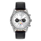 Game Time, Men's Pittsburgh Steelers Letterman Watch, Black