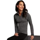 Women's Maidenform Sport Base Layer Seamless Half-zip Top, Size: Xxl, Grey