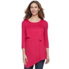 Maternity A:glow Asymmetrical Popover Nursing Top, Women's, Size: L-mat, Dark Pink