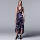 Petite Simply Vera Vera Wang Pleated High-low Maxi Dress, Women's, Size: L Petite, Med Purple