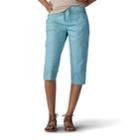 Petite Lee Margeaux Poplin Drawstring Capris, Women's, Size: 8 Petite, Lt Green