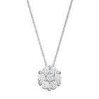 10k White Gold 1/2 Carat T.w. Diamond Cluster Pendant Necklace, Women's, Size: 18
