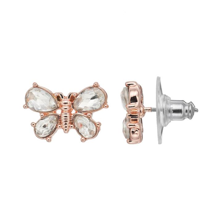 Lc Lauren Conrad Butterfly Nickel Free Stud Earring, Women's, Light Pink