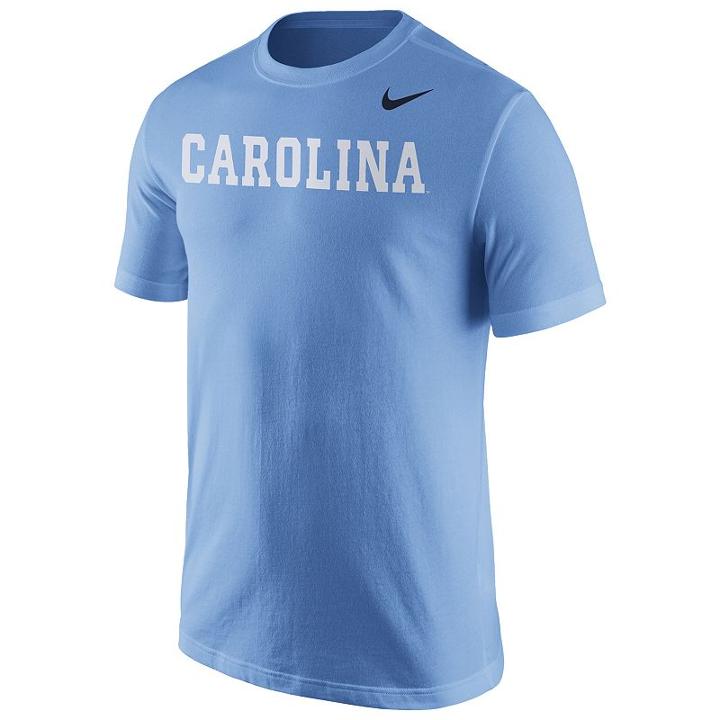 Men's Nike North Carolina Tar Heels Wordmark Tee, Size: Small, Light Blue