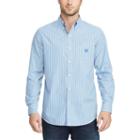 Men's Chaps Classic-fit Patterned Stretch Button-down Shirt, Size: Xl, Blue