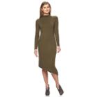 Women's Apt. 9&reg; Asymmetrical Mockneck Shift Dress, Size: Large, Green