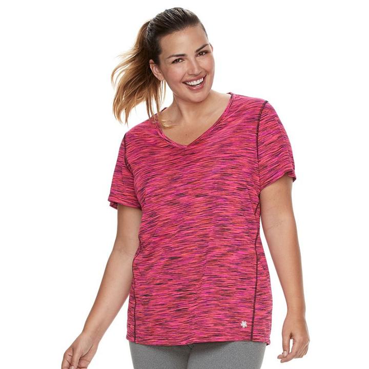 Plus Size Tek Gear&reg; Space-dyed Performance Base Layer Tee, Women's, Size: 3xl, Brt Pink