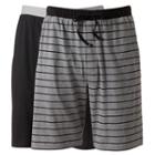 Big & Tall Hanes 2-pk. Striped And Solid Knit Lounge Shorts, Men's, Size: 3xl, Black