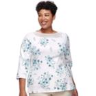 Plus Size Croft & Barrow&reg; Crochet Trim Boatneck Top, Women's, Size: 3xl, White