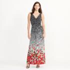 Women's Chaps Floral Maxi Dress, Size: Small, Black